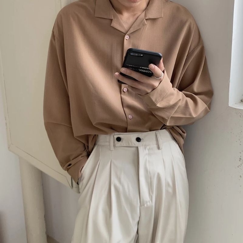 PRELOVED NEW Kemeja Pria Lengan Panjang Baju Korea Korean Style