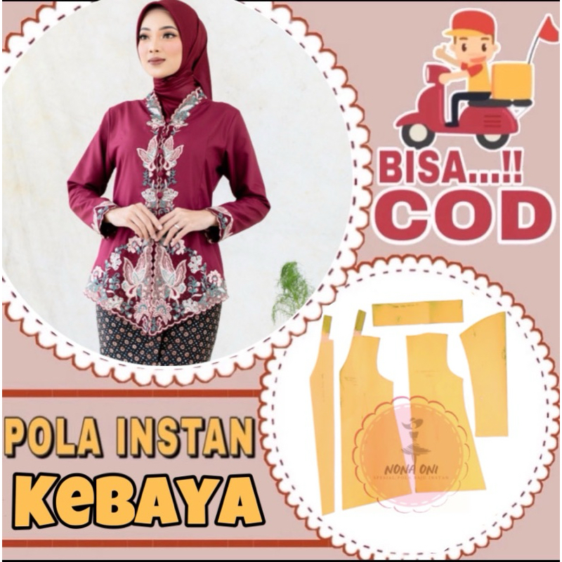 BISA COD ✔️ Pola baju instan kebaya encim - pola jiplak kebaya - pola jahit kebaya sudah berkampuh