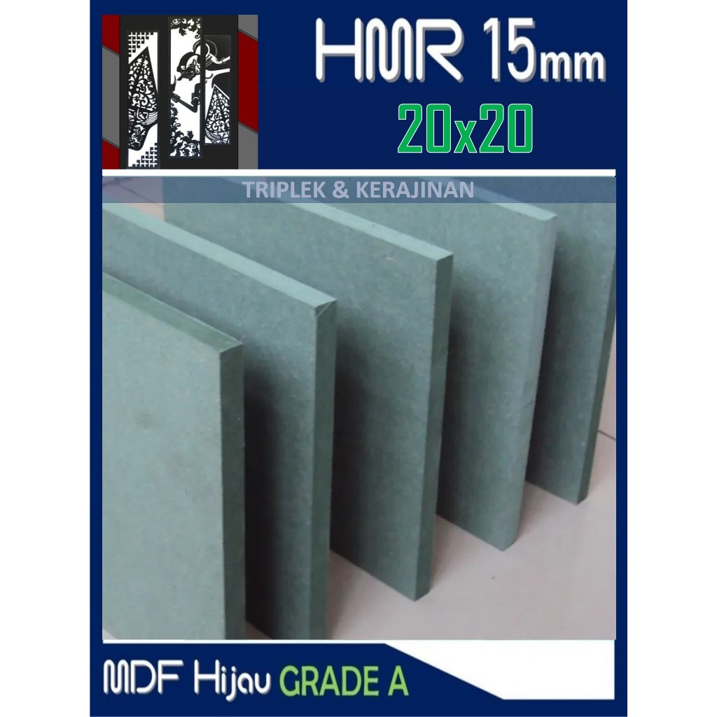 HMR 15mm | MDF HIJAU 15mm 20x20 cm HMR Board 15 mm 20x20cm | 20 x 20 cm