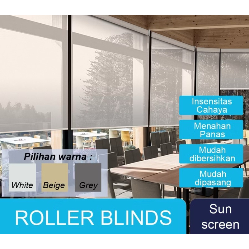 105x250CM ARAI ROLLER BLIND BLACKOUT SOLAR SCREEN/ACE HARDWARE ROLLER BLIND/ACE TIRAI ROLLER BLIND/A