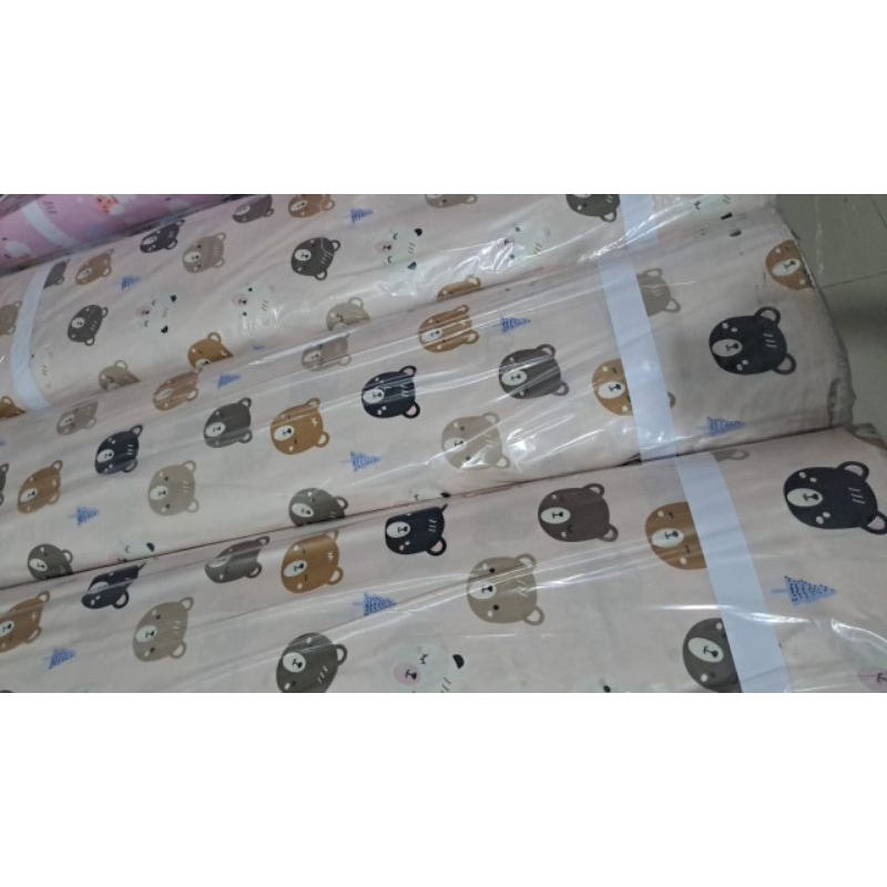 BAHAN KAIN POLY MICRO POLOS & MOTIF KARAKTER LUCU PIYAMA ANAK GORDEN SPREI SATU METERAN