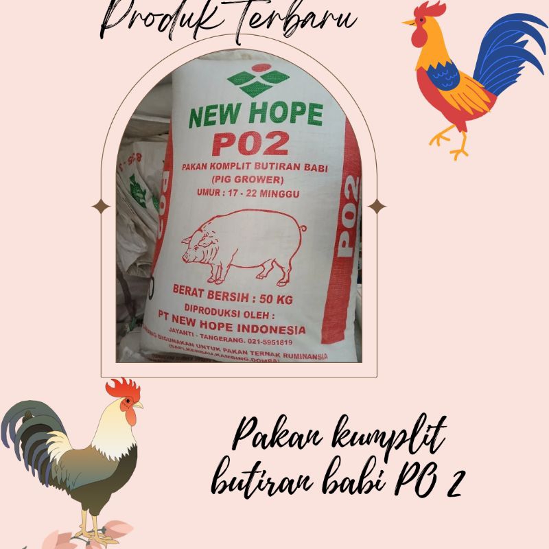 PO 2 New Hope Pakan Babi Pur ayam Untuk Anak Ayam Bangkok  (1kg)
