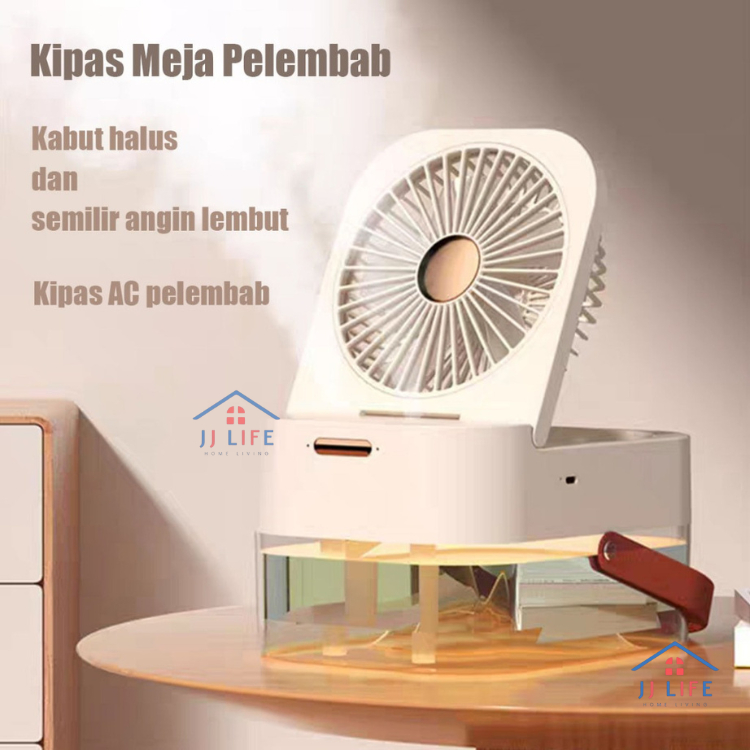 JJ LIFE  Kipas angin Ac lubang ganda Kipas model ac Mini Air cooler Fan Portable remote Mobil-Ruanga