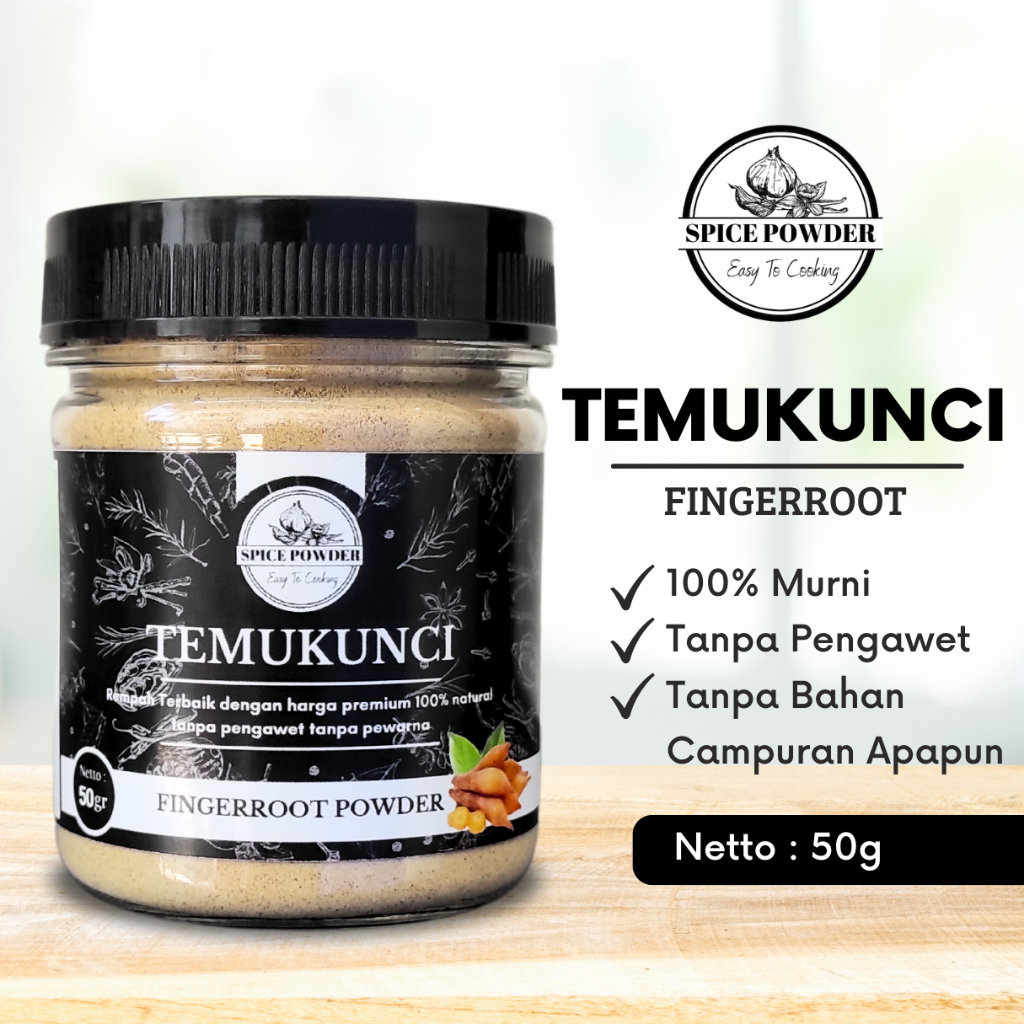 

Temu kunci Bubuk - Bumbu Dapur Rempah Asli Murni Original Organik Lengkap Fingerroot Powder Mpasi