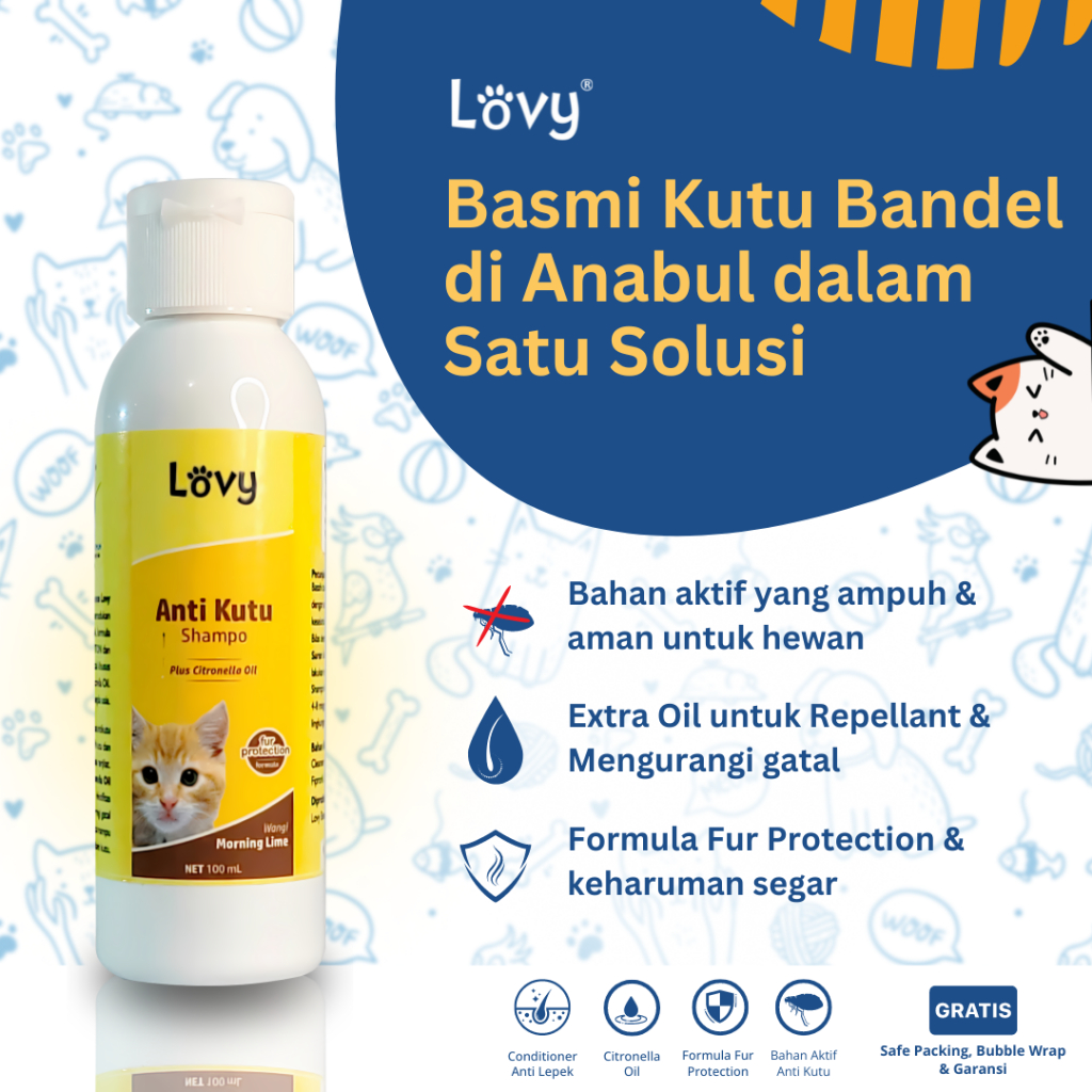Shampo Kucing Anti Kutu Sampo Kutu Kucing Persia Shampoo Kucing | LOVY Antikutu 100 ML