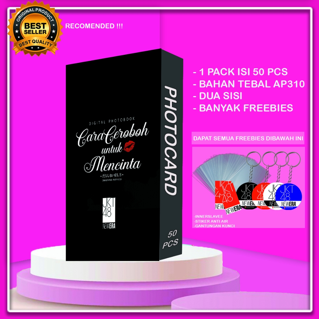 GRATIS GANTUNGAN KUNCI, PHOTOCARD JKT48 2 SISI EDISI DARASHINAI 50PCS ,BISA COD LANGSUNG KIRIM