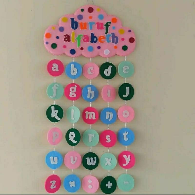 HIASAN KELAS HURUF ALFABETH HURUF HIJAIYAH / DEKORASI KELAS PAUD TK SD / KERAJINAN KAIN FLANEL