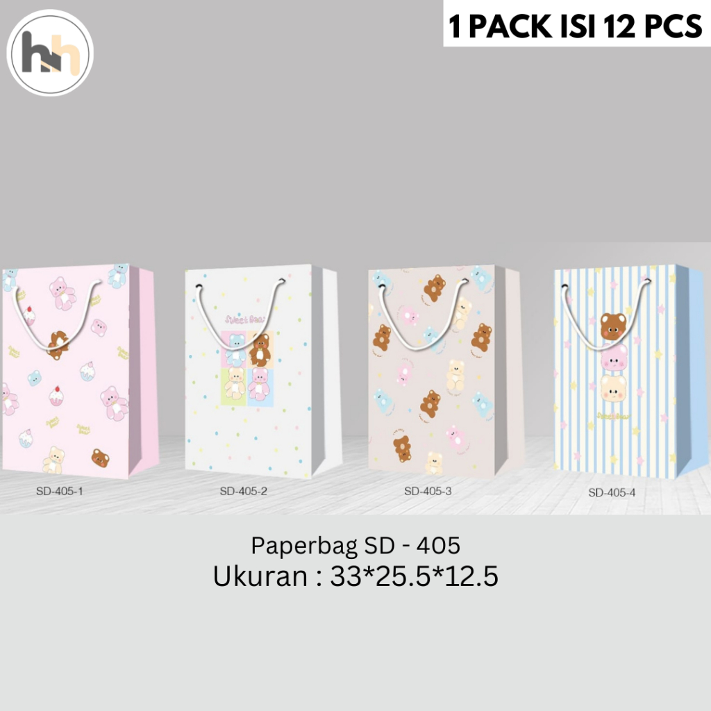 

SD-405 12PCS] Paperbag motif tali UKURAN 33X25.5X12.5 Paperbag Ulang Tahun Tas Hadiah Sovenir Ulang Tahun