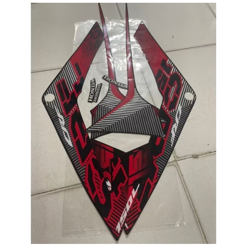 STRIPING DECAL POLET STIKER HONDA CRF 150L 2019 2020 2021 2022  Full HITAM MERAH BODY STANDART