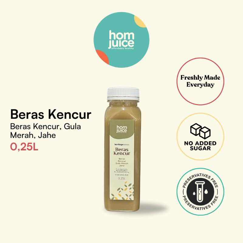 

Homjuice-Beras Kencur 250ml (ColdPressed Juice/Jus/Detox)