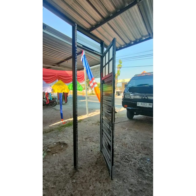 PINTU ALUMUNIUM set KUSEN/kunci + BOUVEN ALUMUNIUM