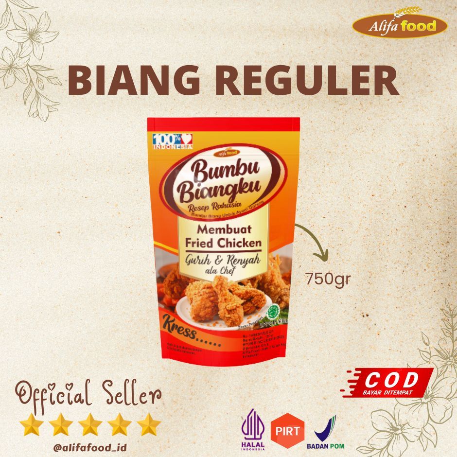 

ALIFA FOOD - Bumbu Biangku Reguler, Bumbu Biang 750gr , Biang olahan Krispi