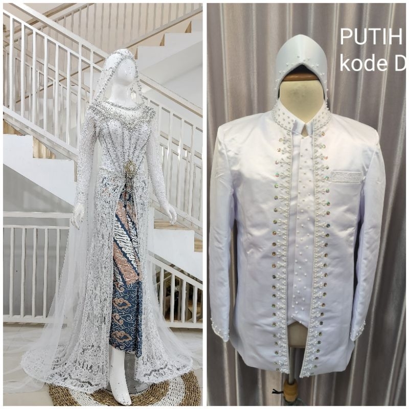 TERLARIS COUPLE BAJU KEBAYA AKAD NIKAH/KEBAYA AKAD COUPLE BESKAP BRIDAL/BAJU AKAD COUPLE MURAH