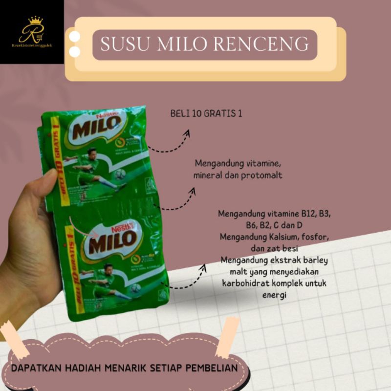 

[Per Renceng] Nestle Milo 22gram isi 11 BELI 10 GRATIS 1 / Milo Renceng /Milo Murah/ Milo Sachet