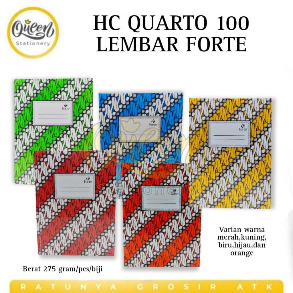 

1 PCS HARD COVER QUARTO 100 LEMBAR FORTE / BUKU QUARTO / BUKU QUARTO 100 LEMBAR (010371)