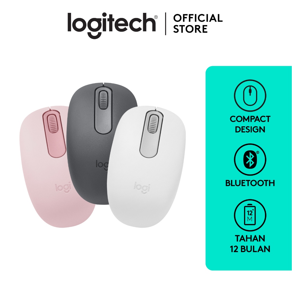 Logitech M196 Mouse Wireless Bluetooth, Ringkas dan Portabel untuk Laptop, Tablet, dan Lainnya
