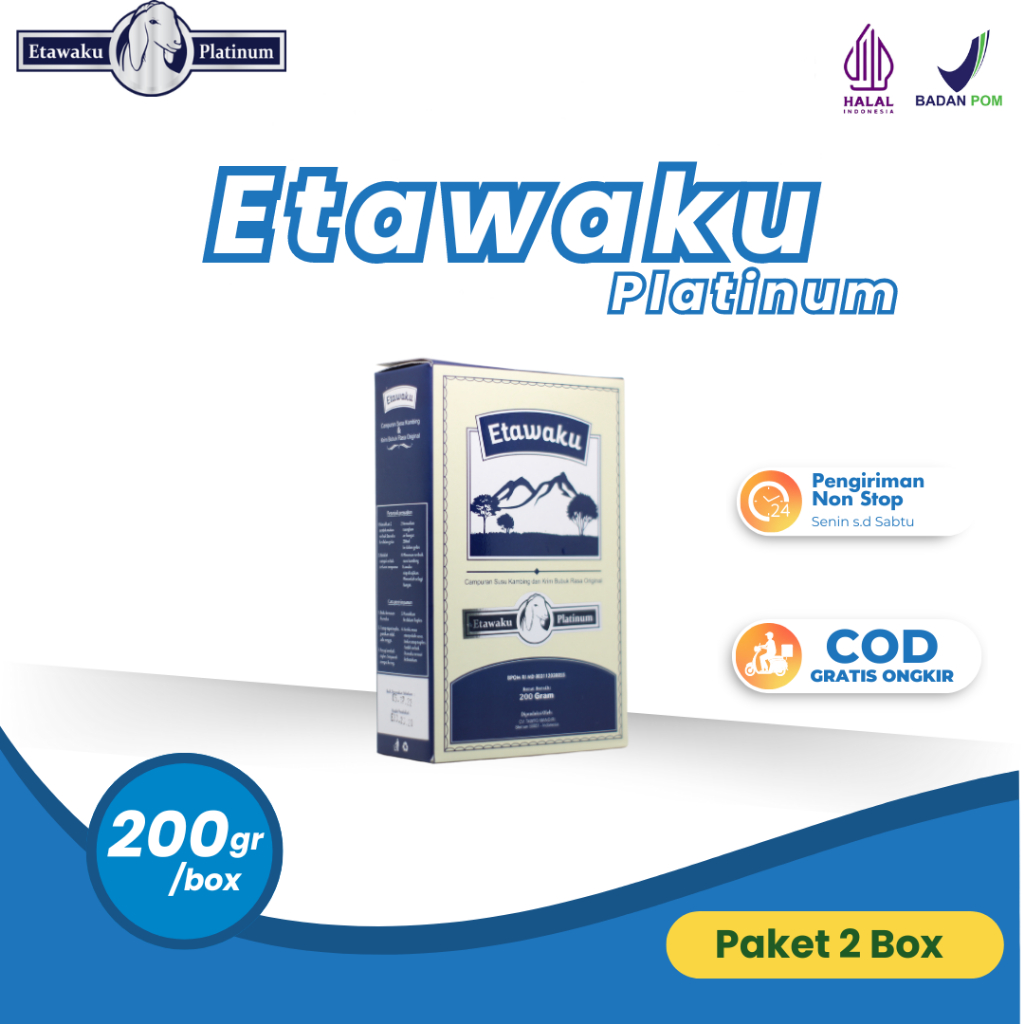 

Etawaku Platinum Susu Kambing Etawa Untuk Sesak Nafas dan Nyeri Sendi 2 Box