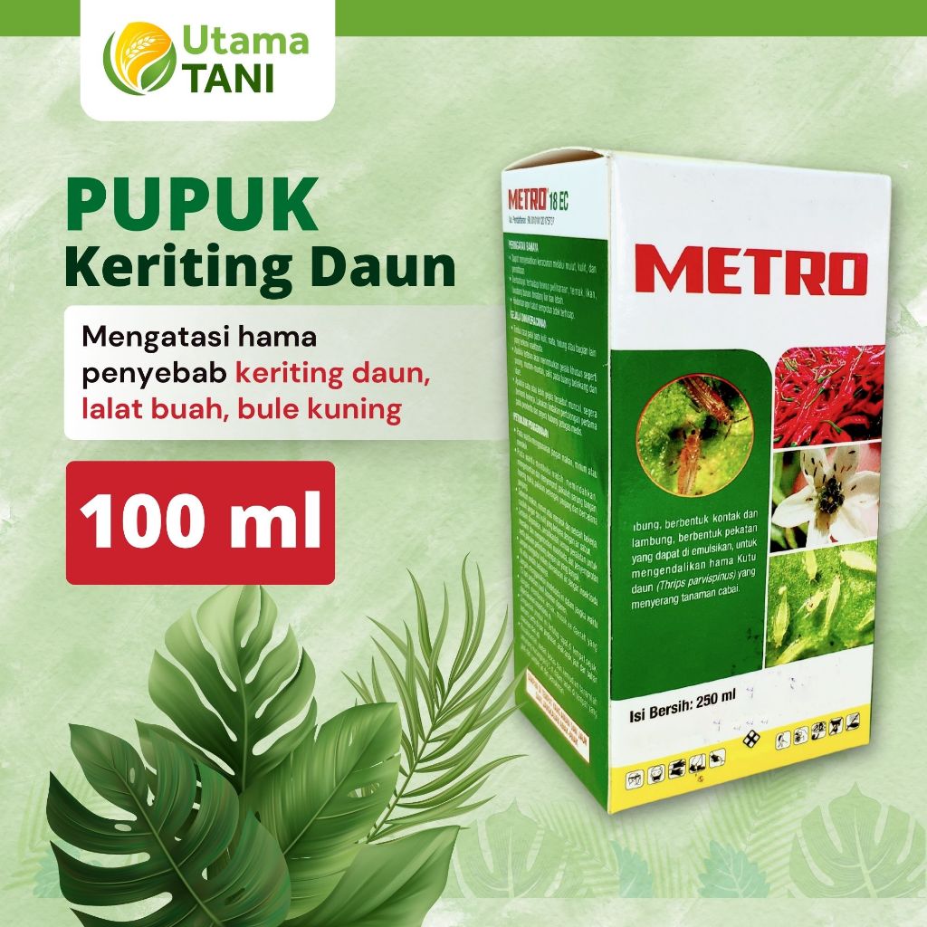 Pestisida Keriting Daun Tanaman Cabai  Kriting Cabe Thrips Kutu Tanaman METRO 100ml / Insektisida Ca