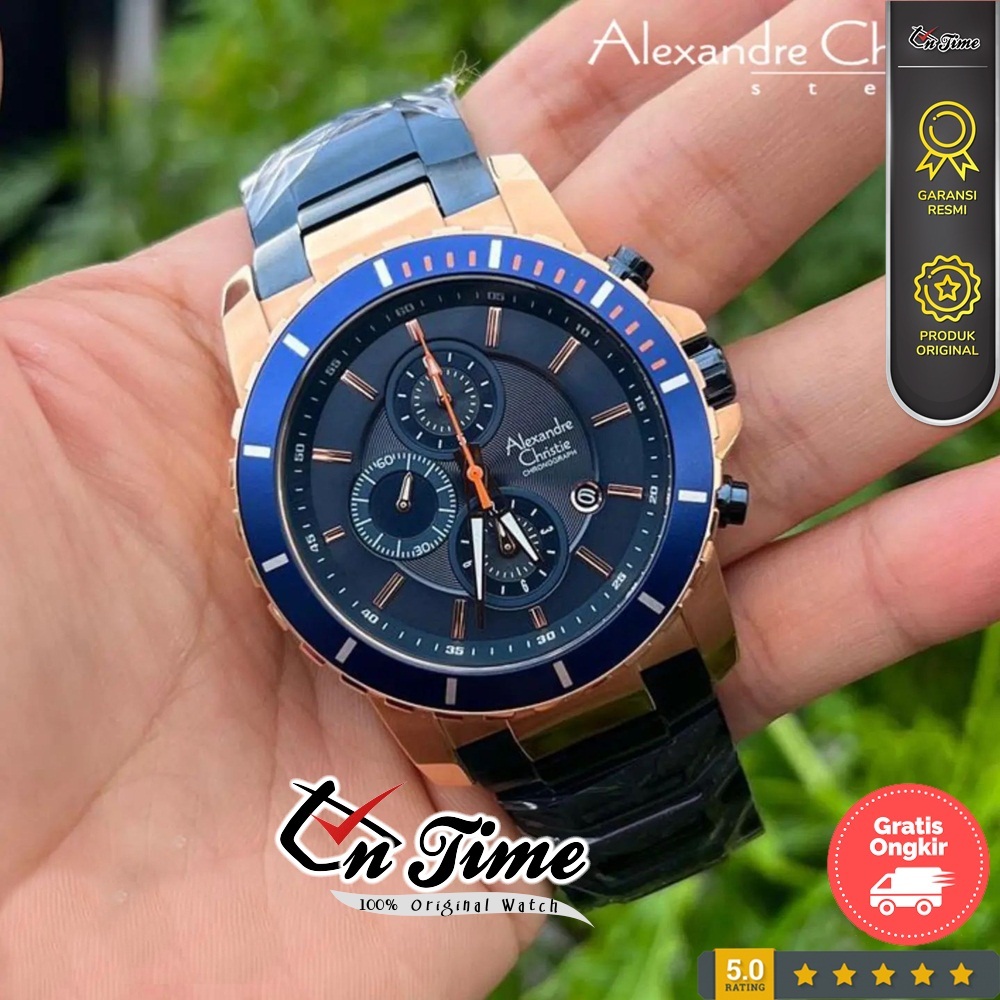 Jam Tangan Pria Alexandre Christie AC 6455 MC Chronograph Original