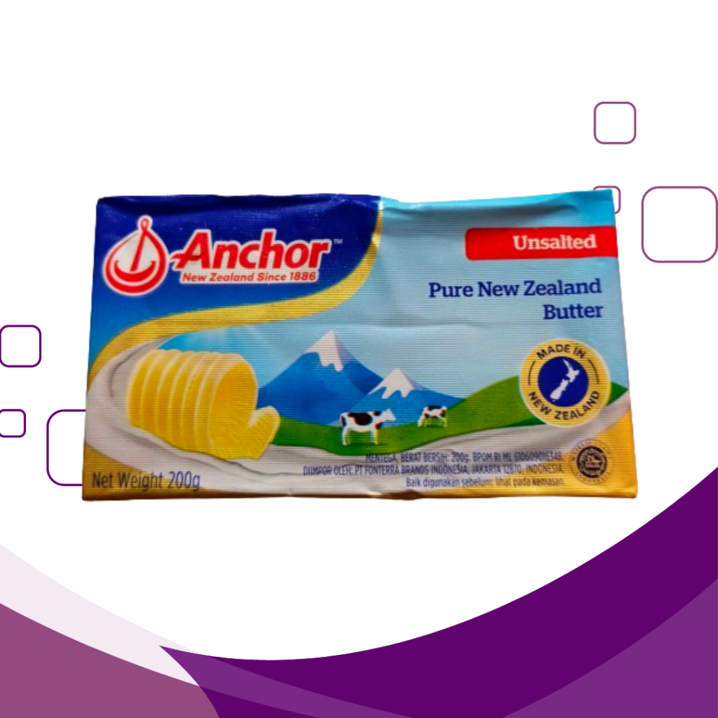 

Anchor Butter/Mentega Unsalted 200 gram