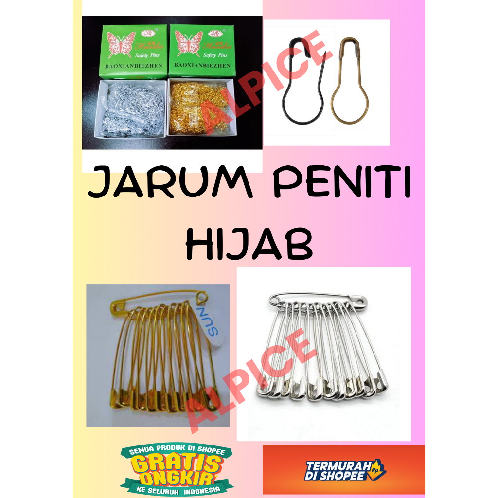 Peniti Jilbab /Peniti Bohlam  Peniti Stainless Stell Anti Nyangkut Anti Karat