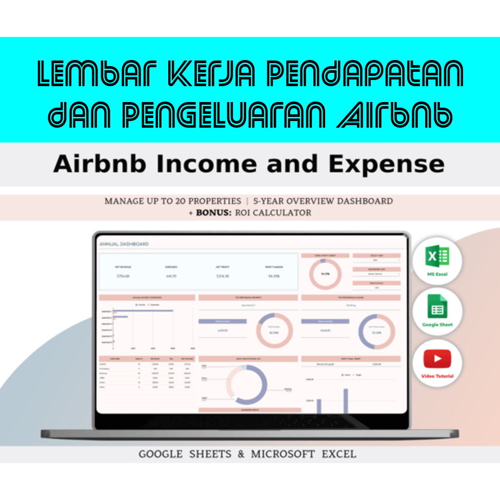 Lembar Kerja Pendapatan dan Pengeluaran Airbnb