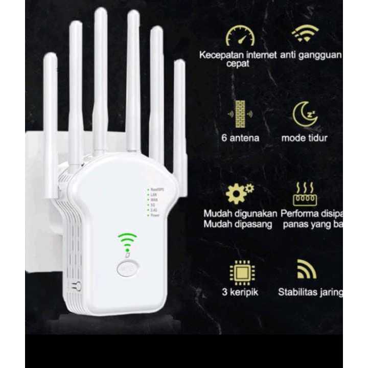 ROUTER WIFI 6TX/U13 - 6 Antena Eksternal Wifi Repeater 300Mbps/1200Mbps 2.4G dan 5G Sinyal WiFi Memp