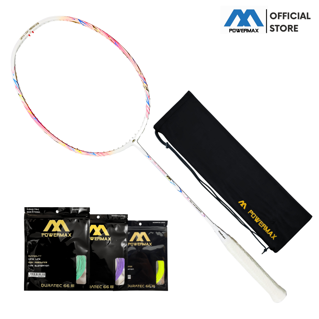 big promo powermax raket badminton air booster 100 ringan 7u 30 lbs frame bulutangkis wanita full
