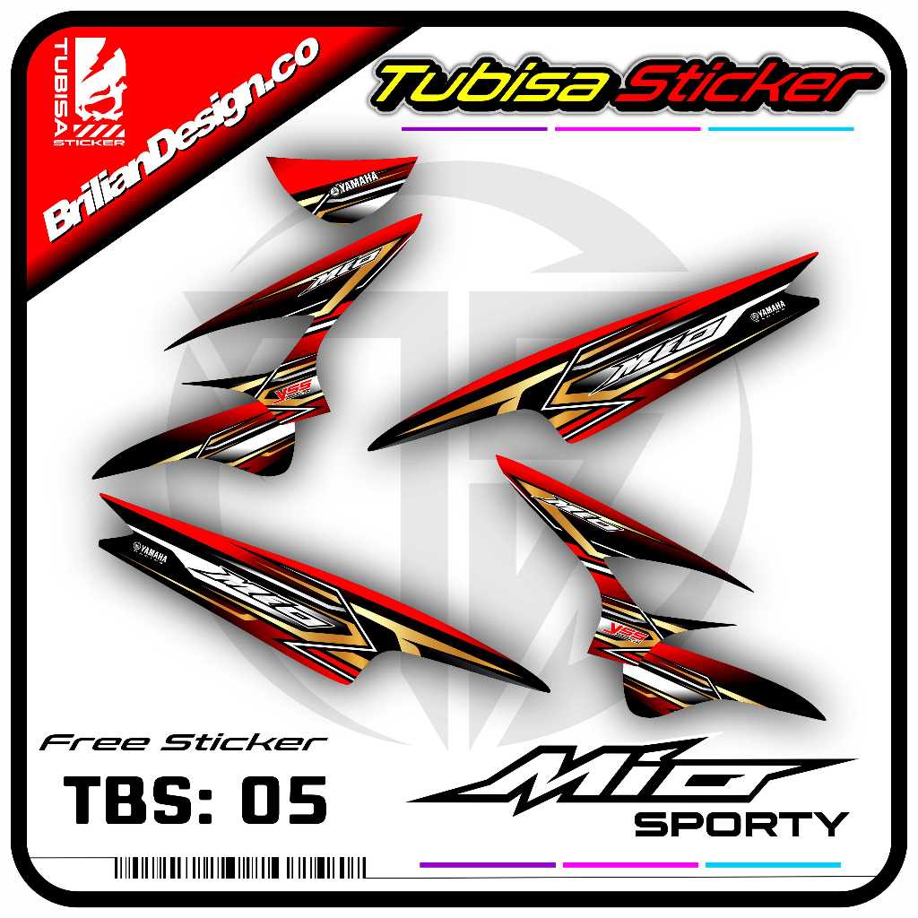 Sticker Striping Mio Sporty/Lama - Stiker Striping Variasi Motor Mio Sporty/Lama. TBS.05