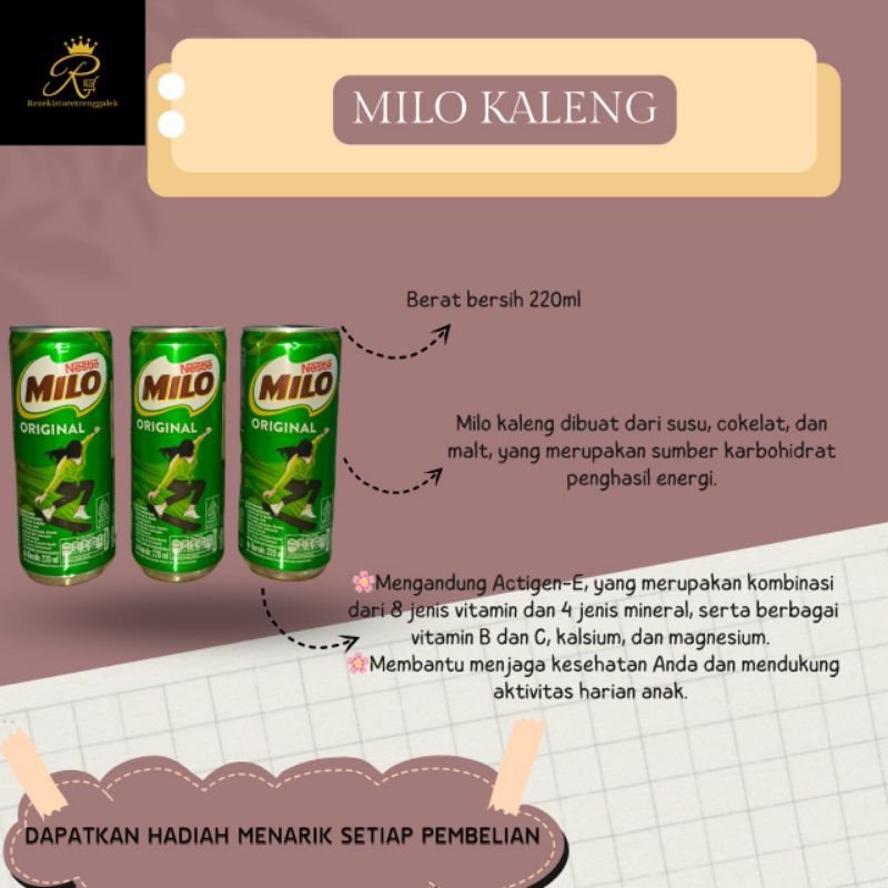 

[Per KALENG] MILO KALENG | MILO CAN | MILO SIAP MINUM | SUSU MILO 220ML