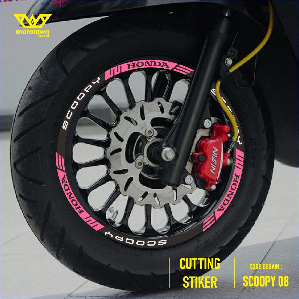 Stiker Cutting Velg Motor Scoopy R12 2020 2021 2022 2023 Nyala sticker variasi ban kode 08