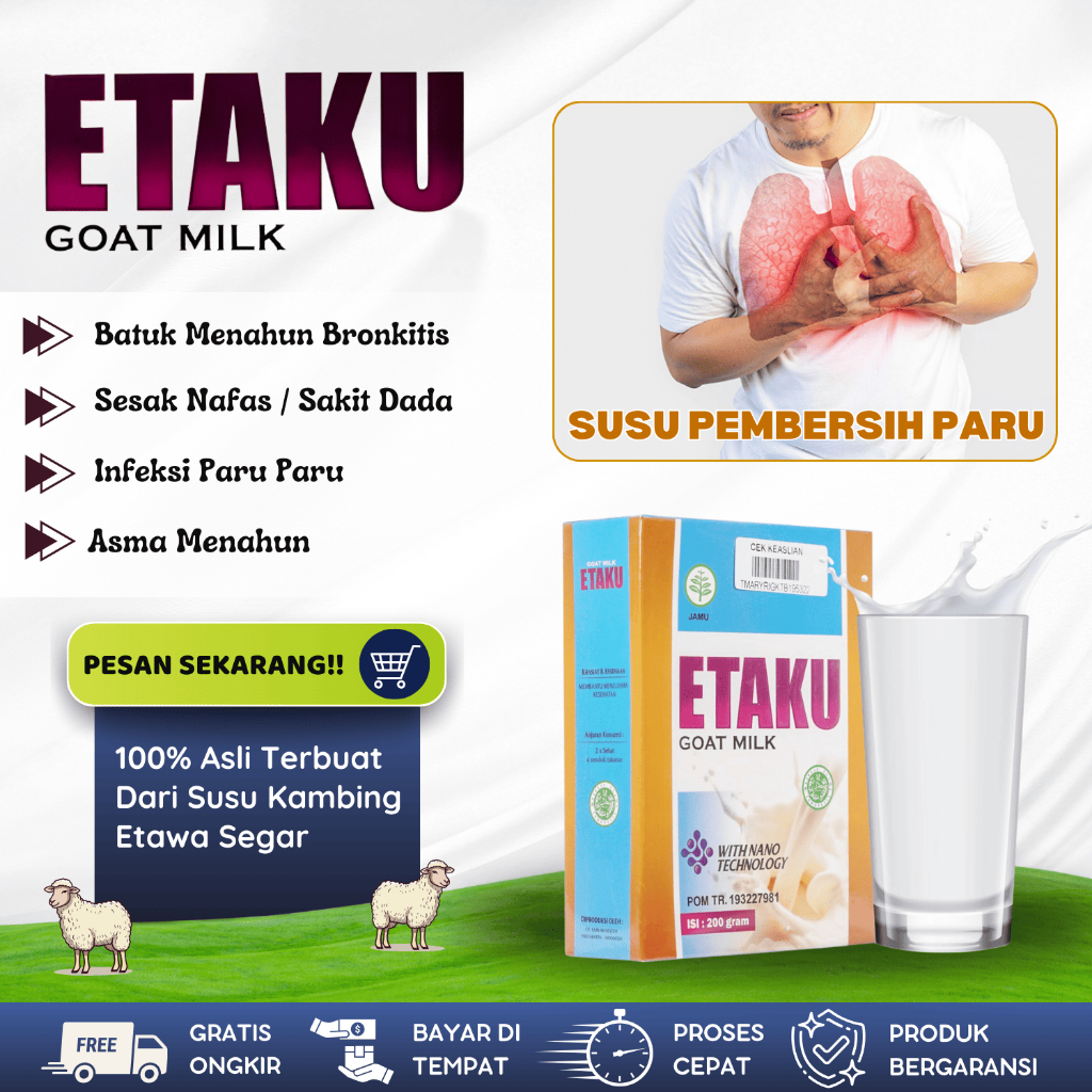 

Susu Pembersih Paru - Paru Obat Tbc Asma Sakit Dada Sesak Nafas - Walatra Etaku Goat Milk Original