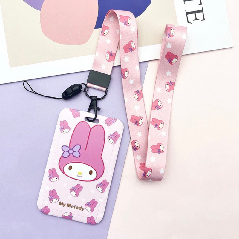 

[COD]Sanrio Tempat Kartu Lanyard Kartu Pelajar Tempat Kartu Akses Tempat Kartu Makan Tempat Pelindung Kartu