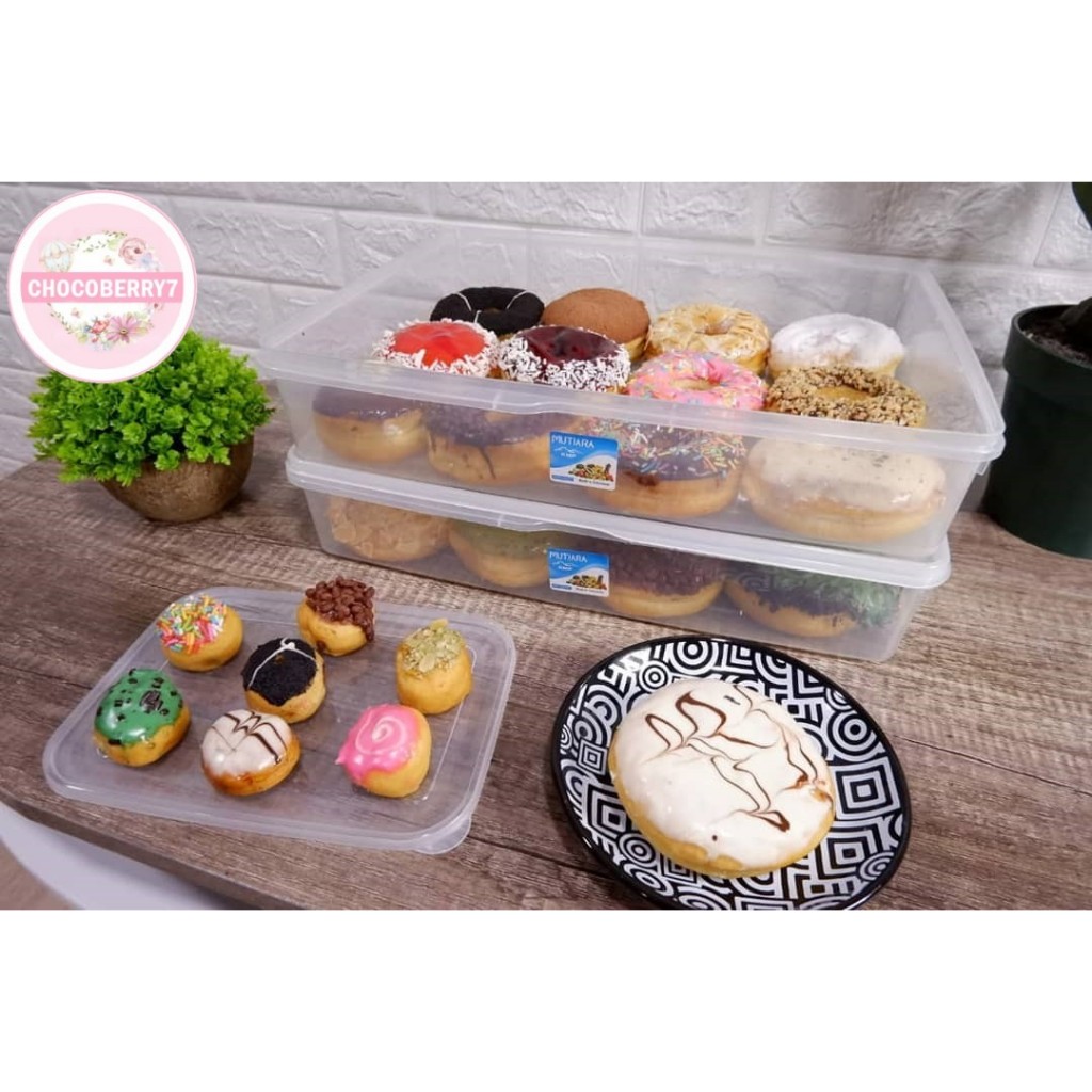 Toples Donat Kotak Donat 5500Ml Kotak Mochi Kotak Sealware Jajanan Roti Wadah Makanan Plastik Besar