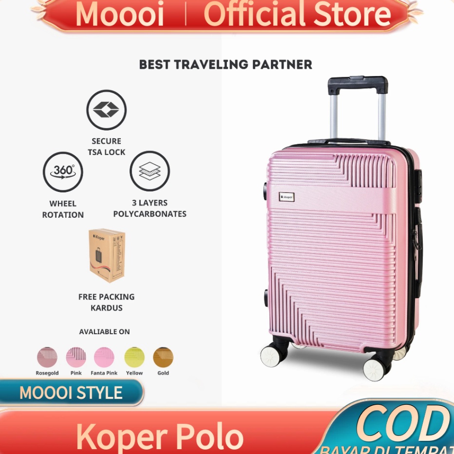 Gila MOOOI Koper 24 Inch Polo Koper Fiber Import