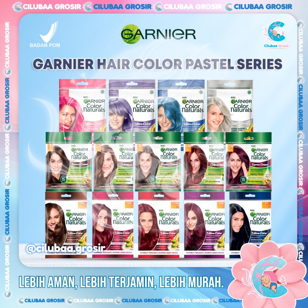 GARNIER Color Naturals Hair Color | Pastel Series Sachet || Semir Rambut Garnier || Pewarna Rambut