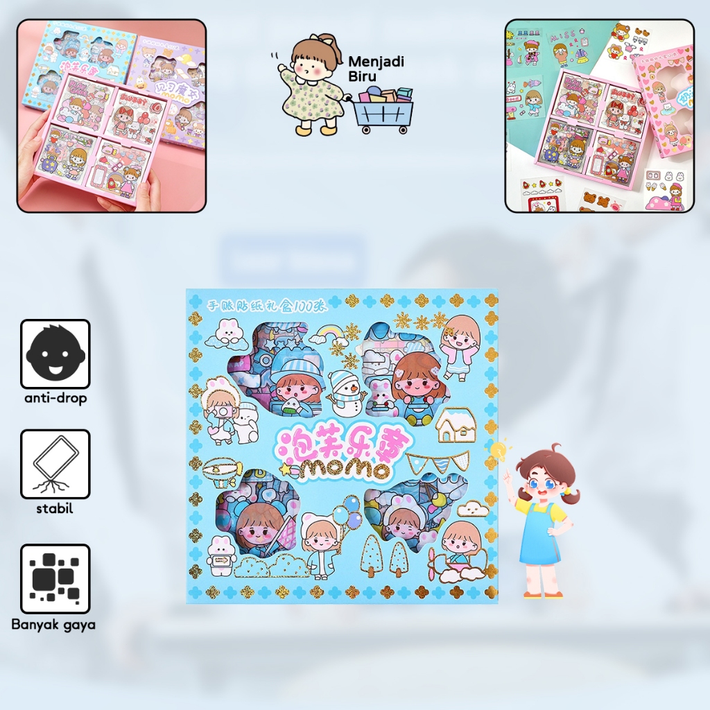 

Stiker akun tangan diatur kartun transparan tahan air mulus stiker akun tangan gadis hati