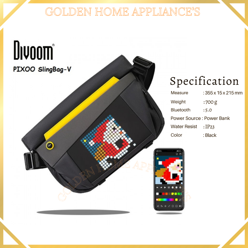 Divoom Pixoo SlingBag-V Tas Selempang Pria