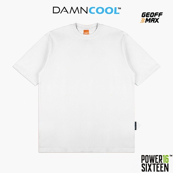Geoff Max - Heavyweight 16s (Power16) - Based DamnCool SS 16 Winter White Baju Kaos Pria Wanita Tshi