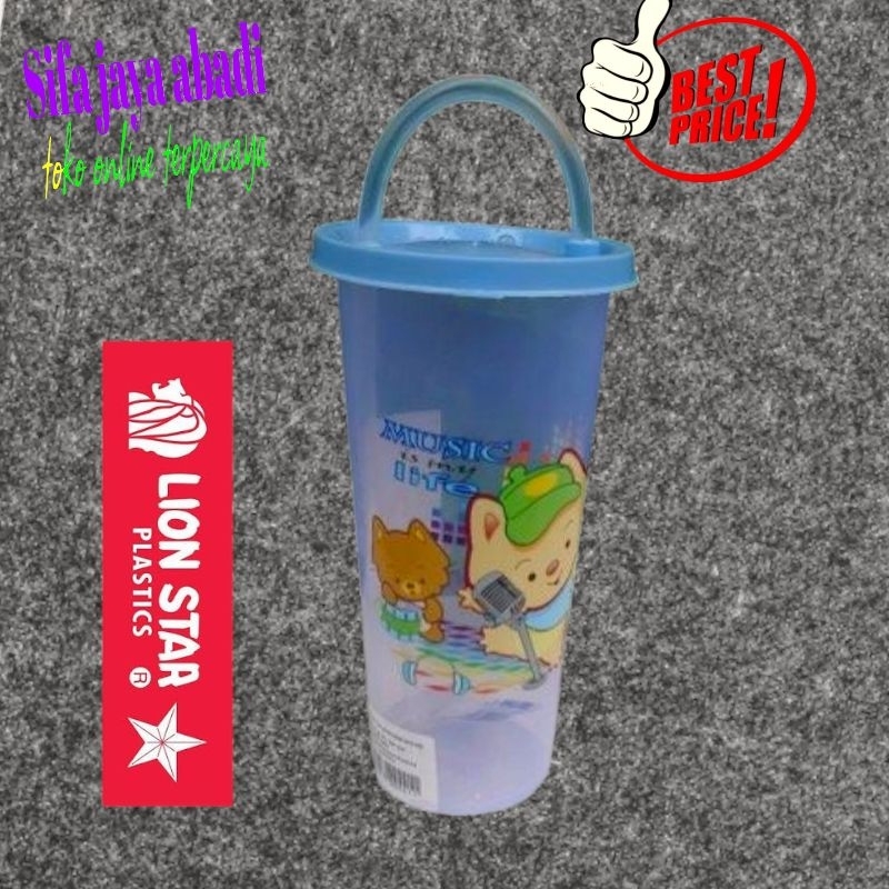 botol minum anak/Terlaris Botol minum anak Lion Star GL-14 Cup C-1 w/ Straw 280ml (75x130mm)

