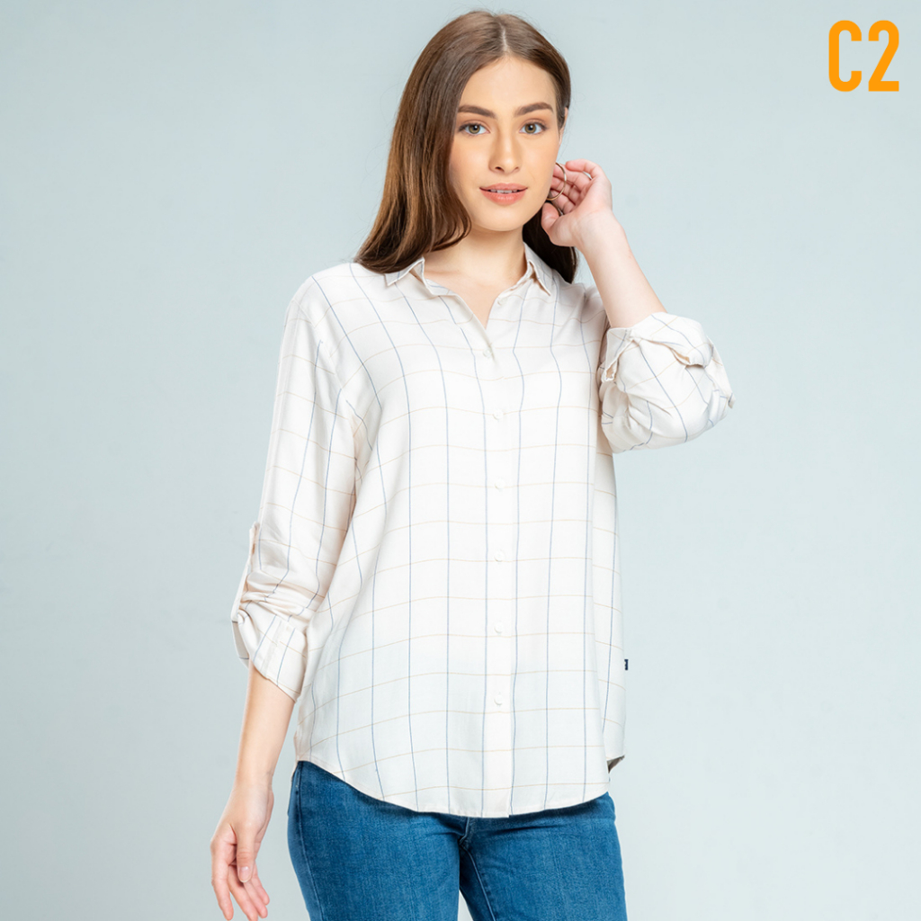 C2 Gorzio Ecru Kemeja Casual Wanita