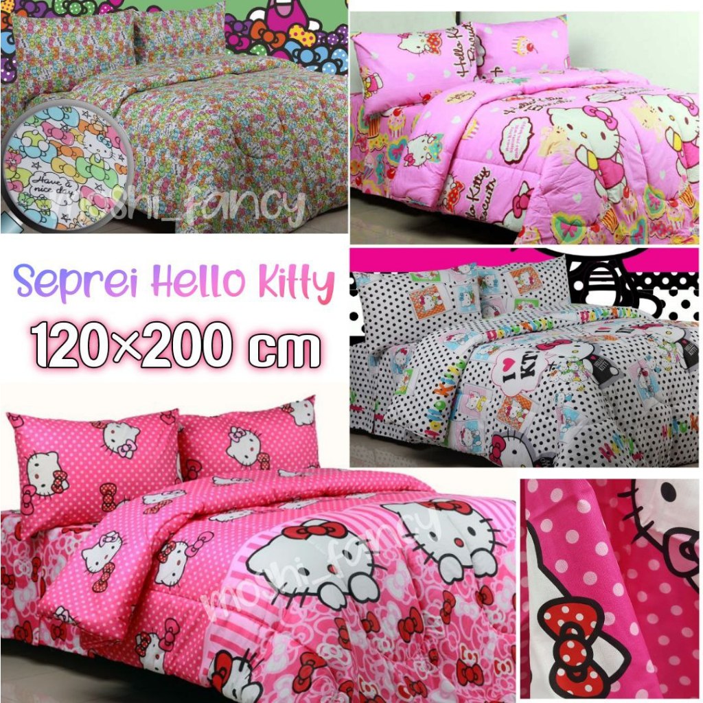 Seprei Hello Kitty / Sprei Hello Kitty Ukuran 120x200 cm / Sprei Hello Kitty Ukuran Single / Seprai 