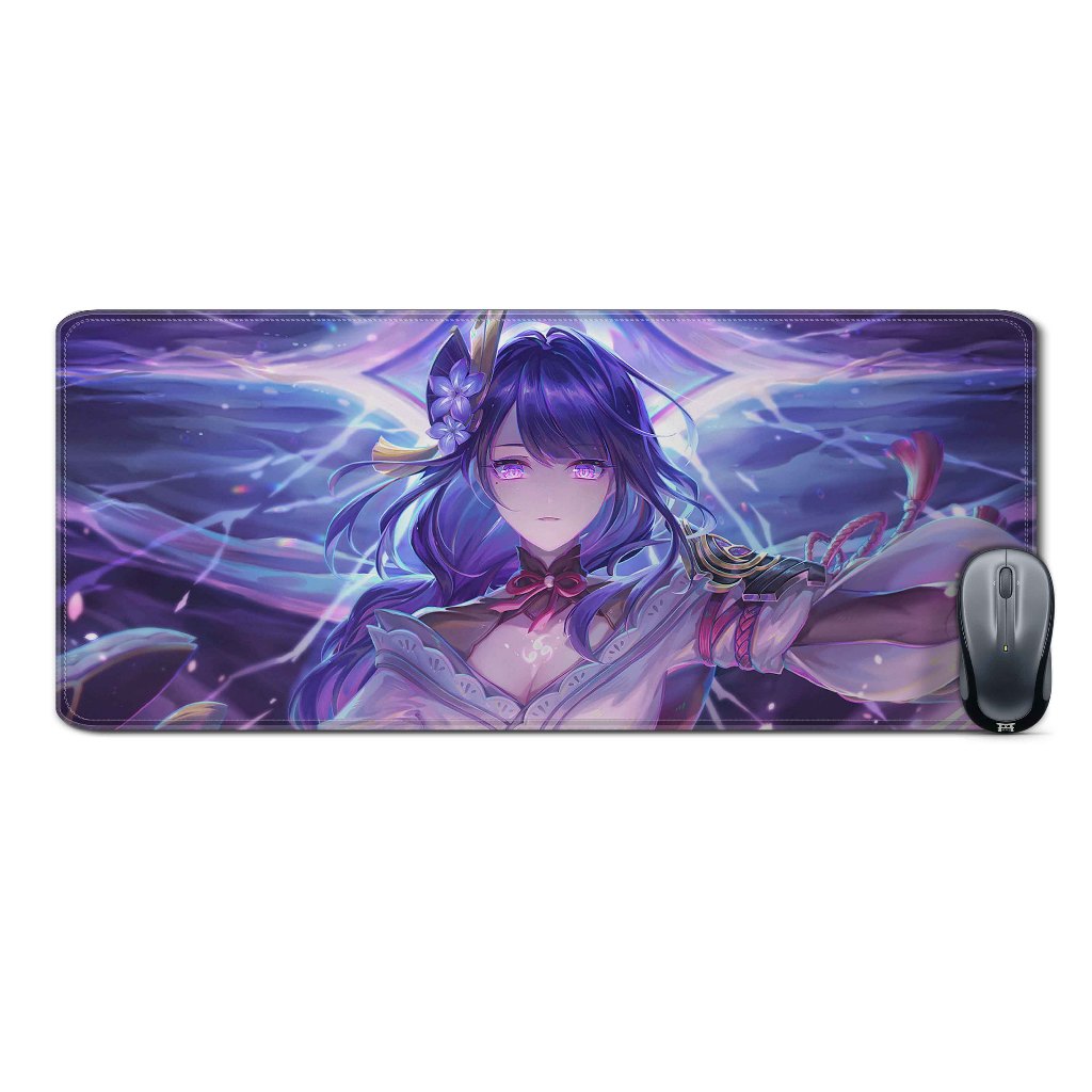 Deskmat mousepad extendedRAIDEN SHOGUN COLORFULL-GENSHIN IMPACTmaterial Rubber