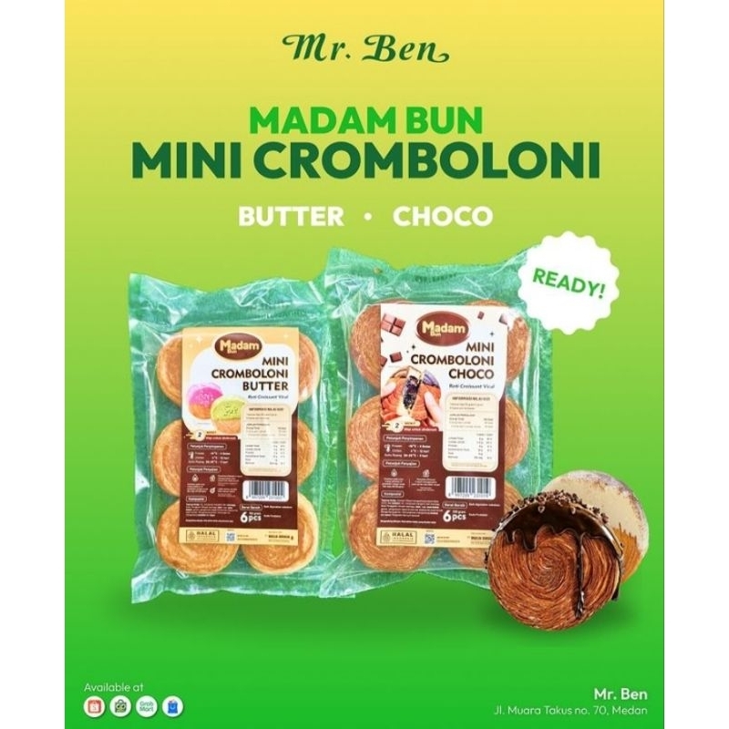 

[INSTANT & SAMEDAY ONLY] Madam Bun Mini Cromboloni 6Pcs Roti Croissant Lokal HALAL