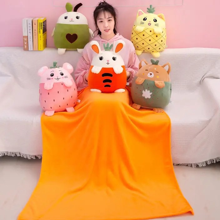 WAH Selimut Boneka Balmut boneka bantal selimut boneka bahan halus lembut import karakter buah