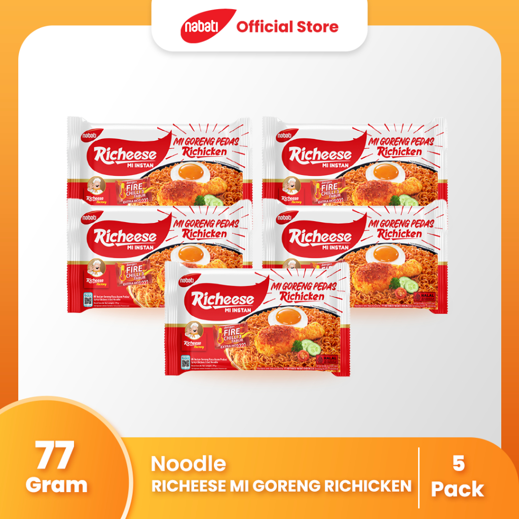 [Bundle Pack Isi 5] Richeese Mi Goreng Richicken 77g Level 3