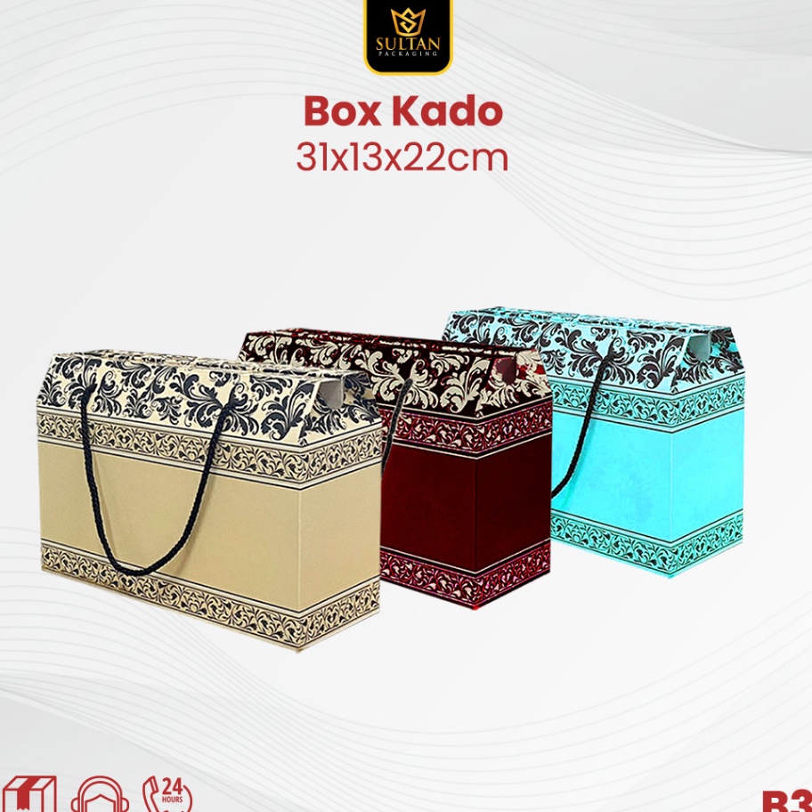 

TERBATAS Gable Box Dus Hampers Box Kado Dus Hampers Motif Batik B3