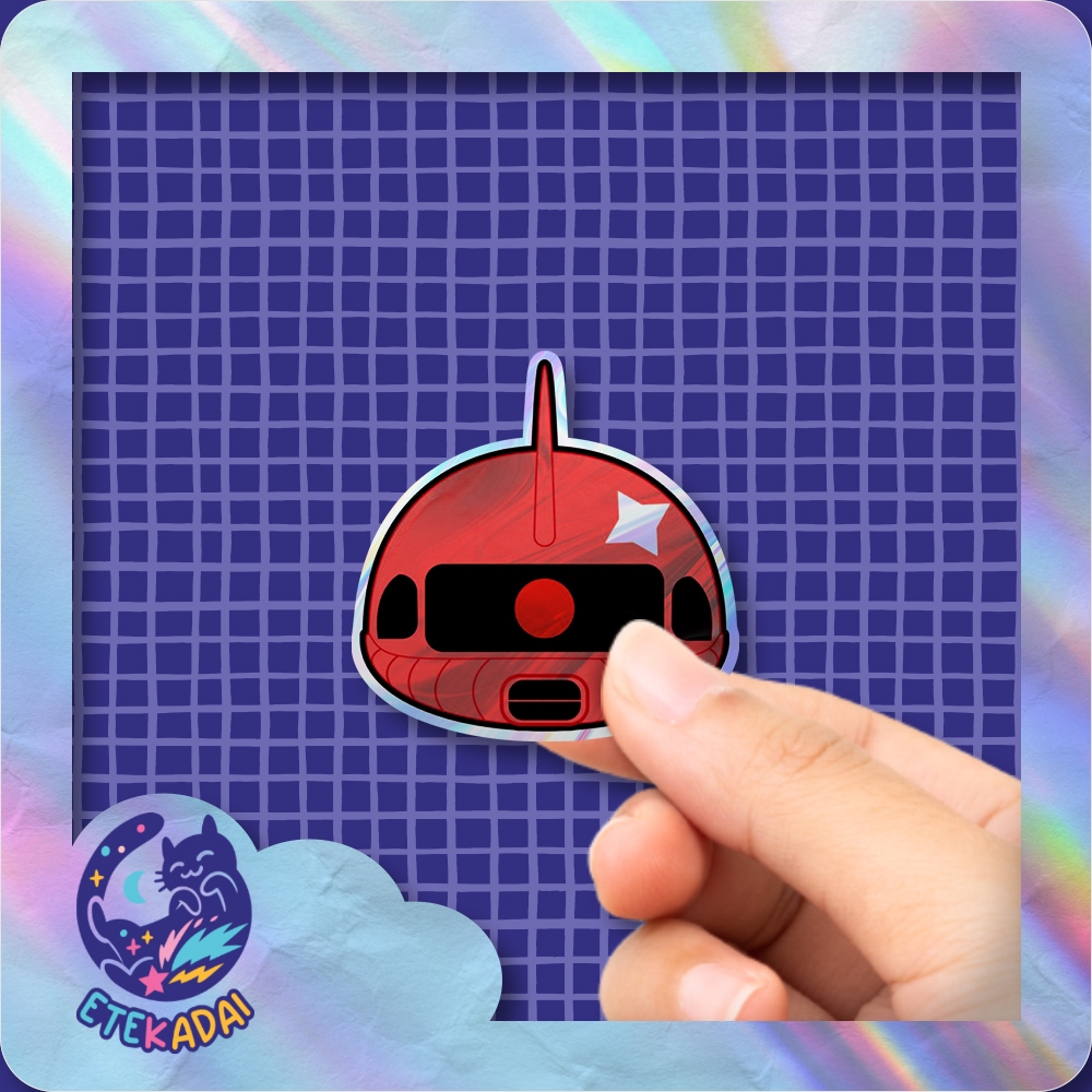 

Stiker Hologram Anime Gundam Red Zaku II