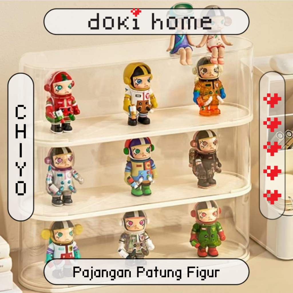 |DOKI| CHIYO Display Box Pop Mart Transparan Rak Mainan Funko Pop Pajangan Action FigureMinimalis
