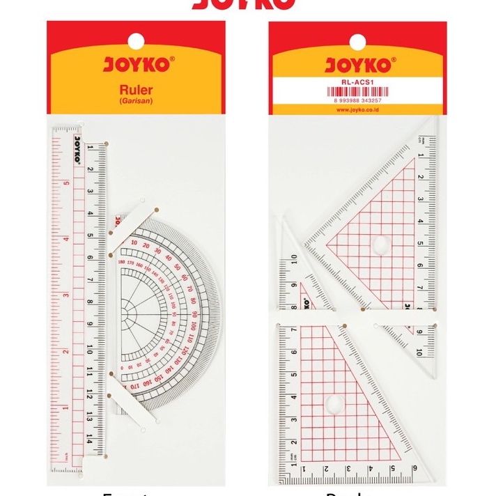 

HARGA STANDAT Acrylic Ruler Set Pengaris Busur RLACS1 1 SET 4 PCS